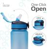 32oz/1000ml Motivational Fitness Sports Water Bottle With Time Marker & Straw, Large Wide Mouth Leakproof Durable
