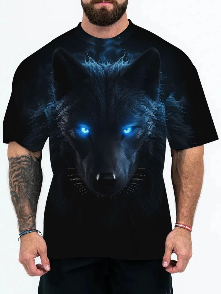 New 3D Digital Printed Summer Fashion Men's T-shirt with Animal and Character Patterns Large Size T-shirt