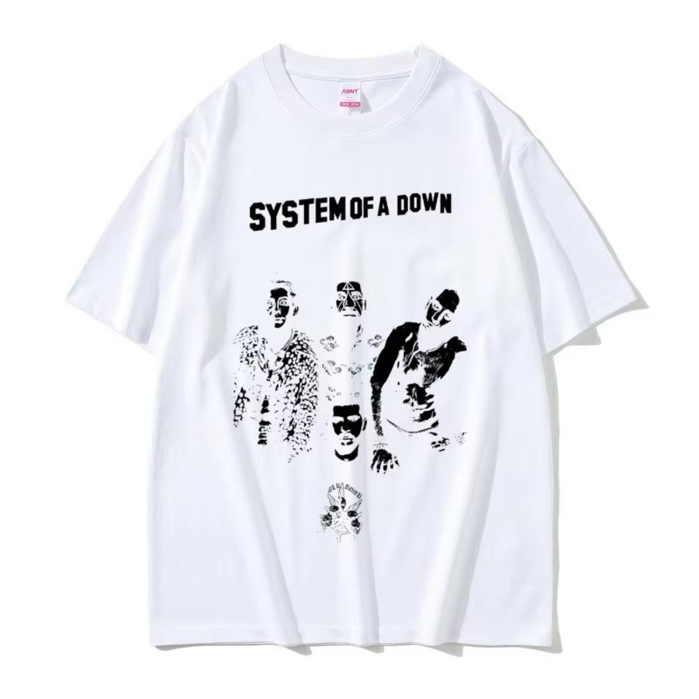 Alternative Metal Rock Band System of A Down Graphic T-shirt Men's Women Clothing Casual Vintage Oversized Short Sleeve T Shirts