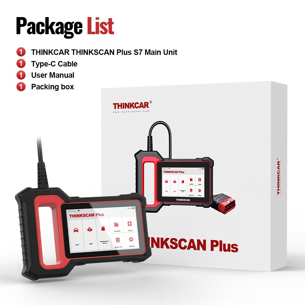 Thinkscan Plus S7 OBD2 Scanner Car Diagnostic Scanner for Engine ABS Transmission AC BCM IC Airbag Code Reader Auto Scan Tools