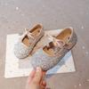 Girls' princess shoes 2025 new children's shoes spring pink crystal shoes with dress sparkling baby girl shoes