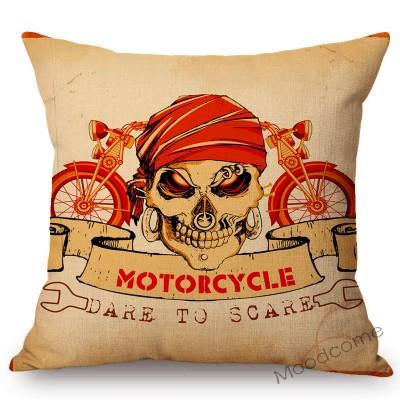 Vintage Motorcycle Club Legendary Rider Letter Print Home Decoration Art Sofa Throw Pillow Case Retro Motorbike Cushion Cover