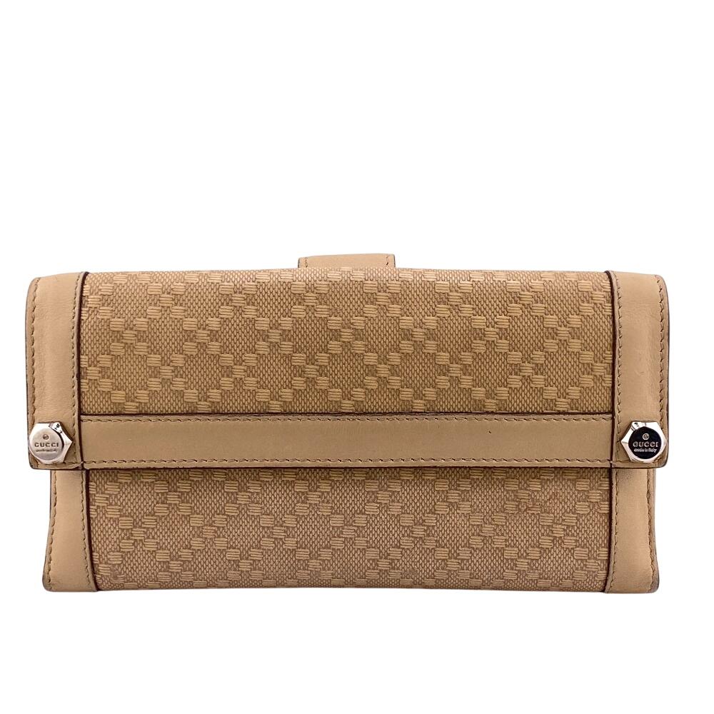 GUCCI 231839 W Hook Wallet  Diamante leather Purse beige leather Women Used