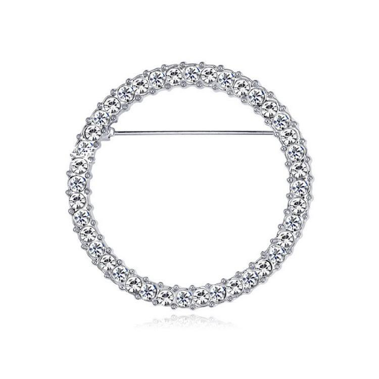 

Simple Round Crystals Glasses Holder Brooch Fashion Design Jewelry Pin Stylish Clothes Accessories for Women small