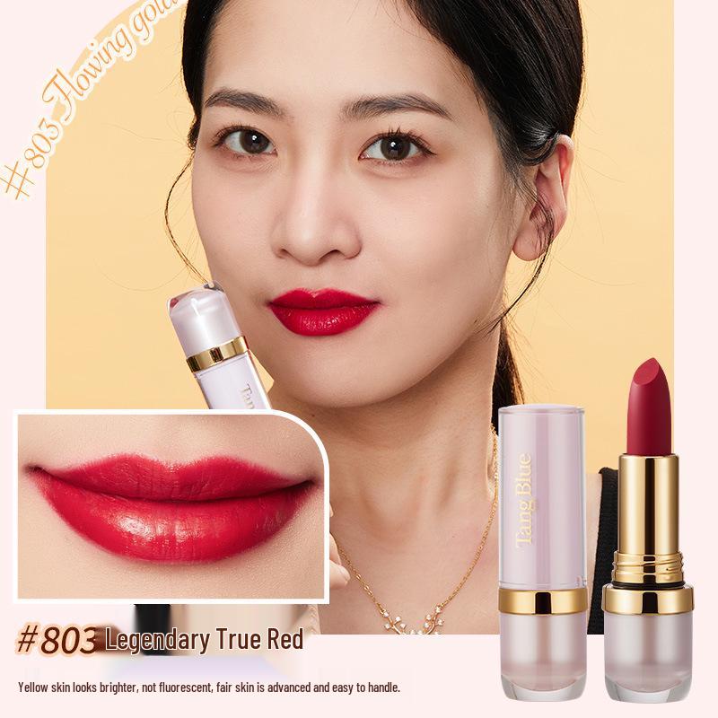 Tang Blue Matte Lipstick: Soft Focus, Non-Stick, Silky, Lightweight, Non-Drying Formula