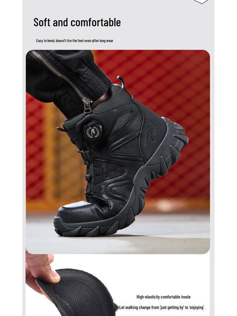 Men's Lightweight High-Top Ankle Support Hiking Boots with Comfortable Technology and Protective Features for Long Wear