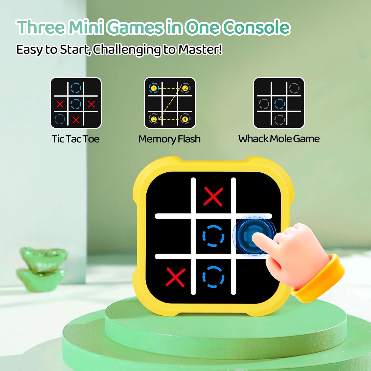

Electronic Tic Tac Toe Game - Electronic Puzzles Portable Handheld Games, 3-in-1 Tic Tac Toe Bolt Game Travel Tic Tac Toys for Educational Memory