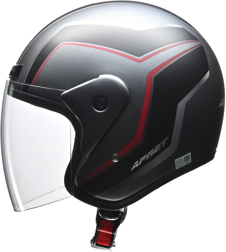 LEAD APRET Motorcycle Jet Matte One Size Fits Most Helmet, Gunmetal, (Under 57-60cm)