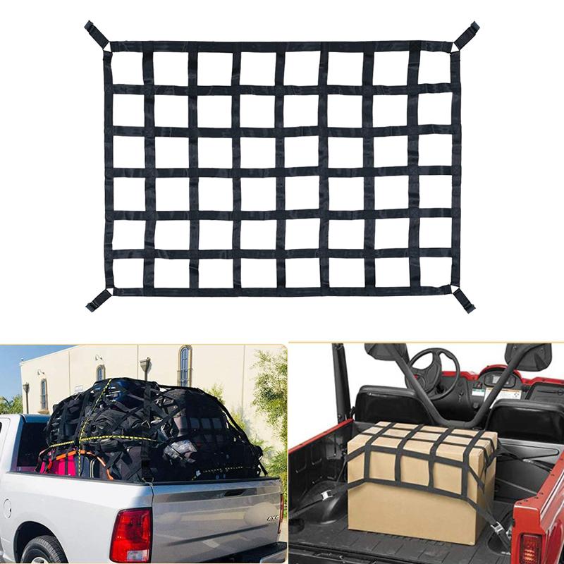 Universal Heavy-Duty Car Trunk Rooftop Cargo Net Mesh with 4 Fix Points for Truck Trailer Dumpster Luggage Extension Net Cover