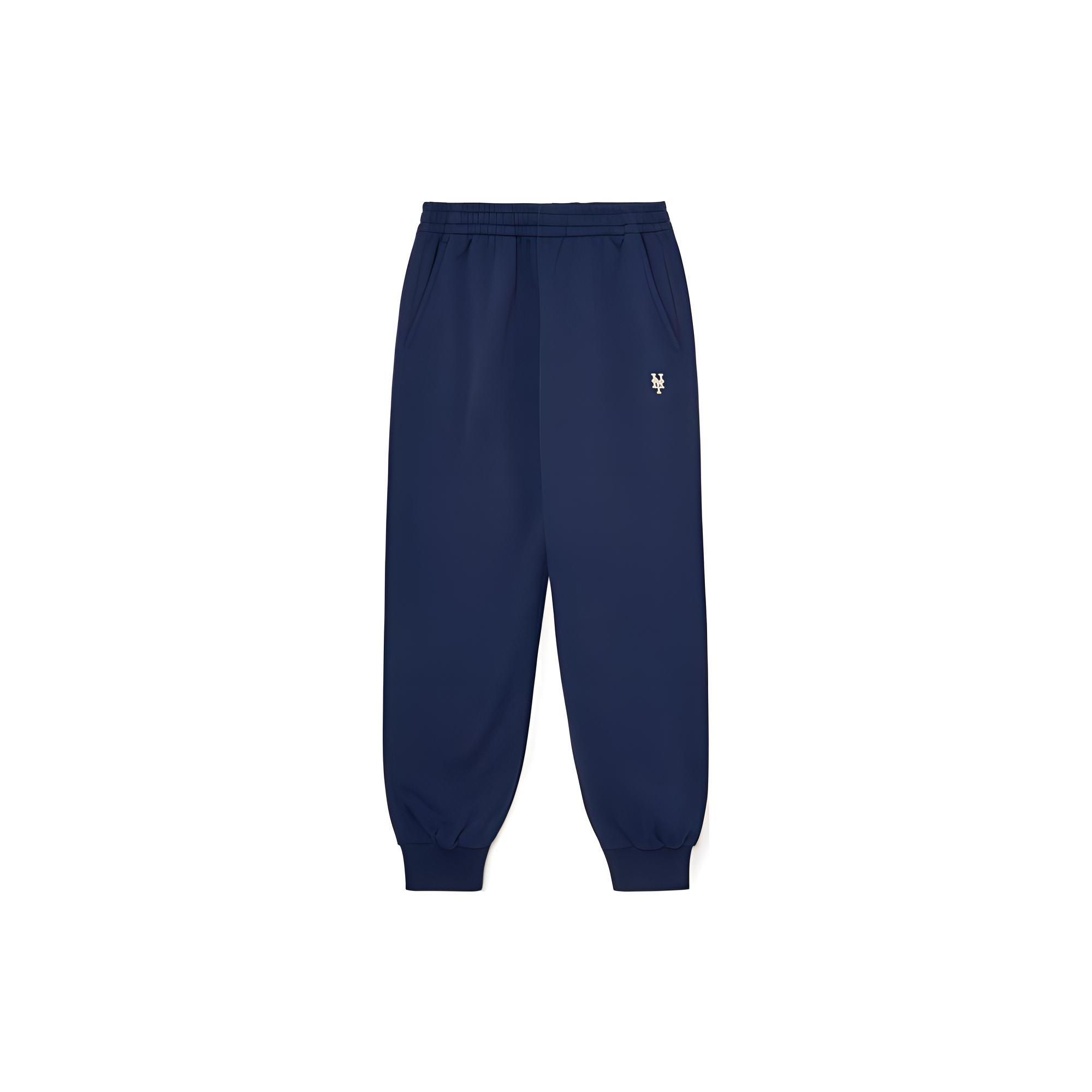 MLB Knitted Sweatpants Unisex Marine Blue Moderate Cuffed Pants 3APTB0134-09NYS M