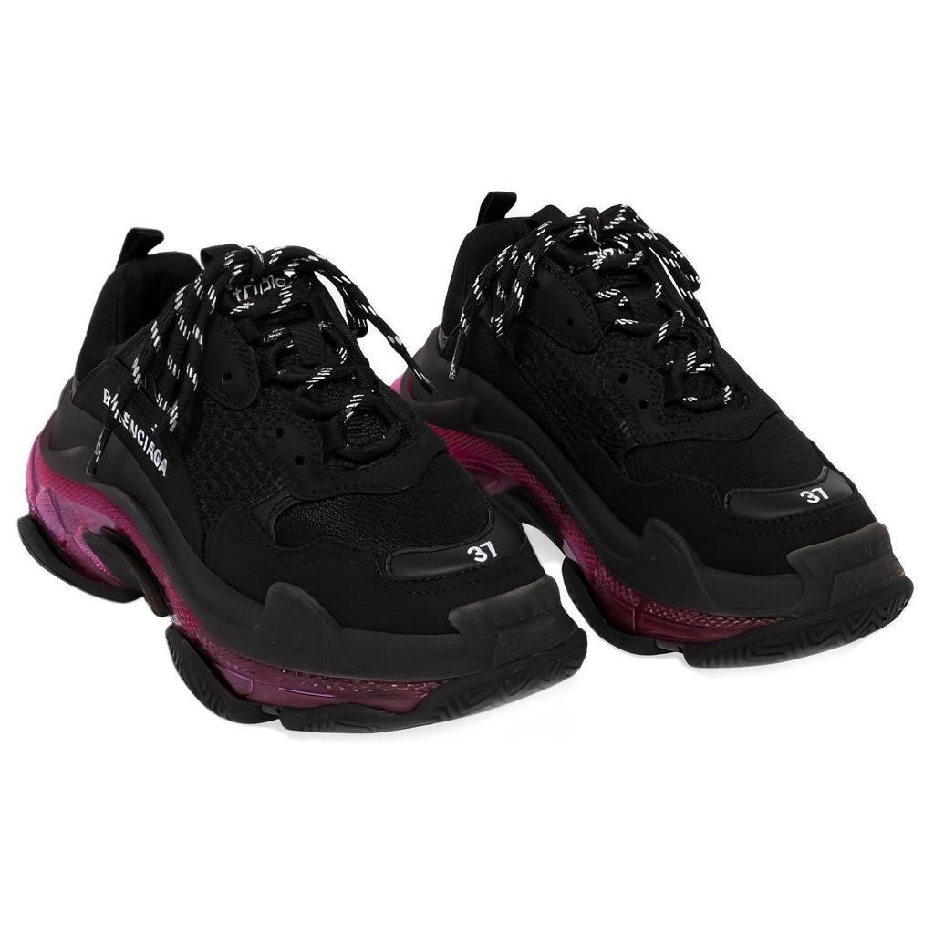 Balenciaga Triple S 'Clear Sole Black Pink Neon' Women's 544351W2FR11053