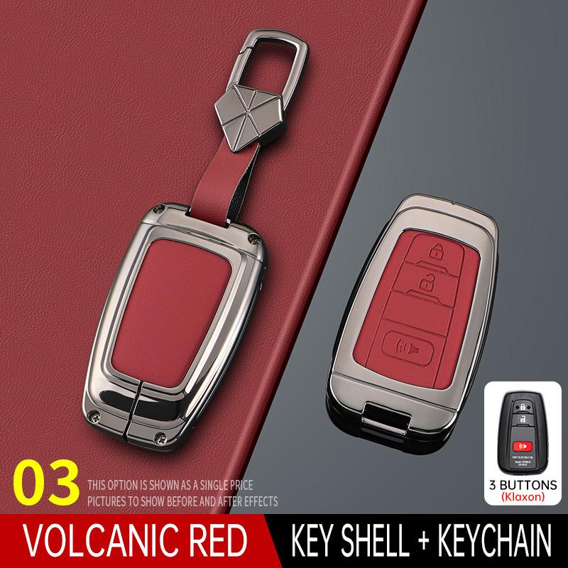 Crown Lu Fang Key Case for 24 Model Toyota 14th Gen Crown & Vellfire 2024 - Metal Leather Shell Buckle