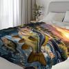 1pc Cozy Bass Frenzy Print Plush Throw Blanket - Soft, Warm Flannel for Sofa, Bed, Couch, Office, and Travel - Vintage Style wit