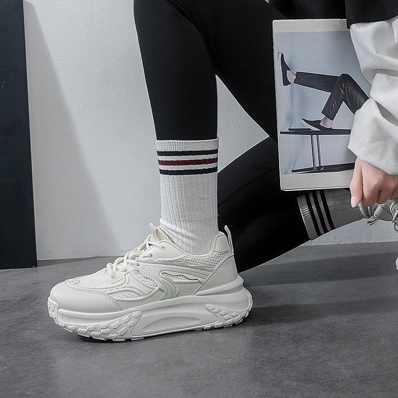 

Internet celebrity platform dad shoes women 2025 summer new mesh breathable fashion versatile fried street white shoes 40