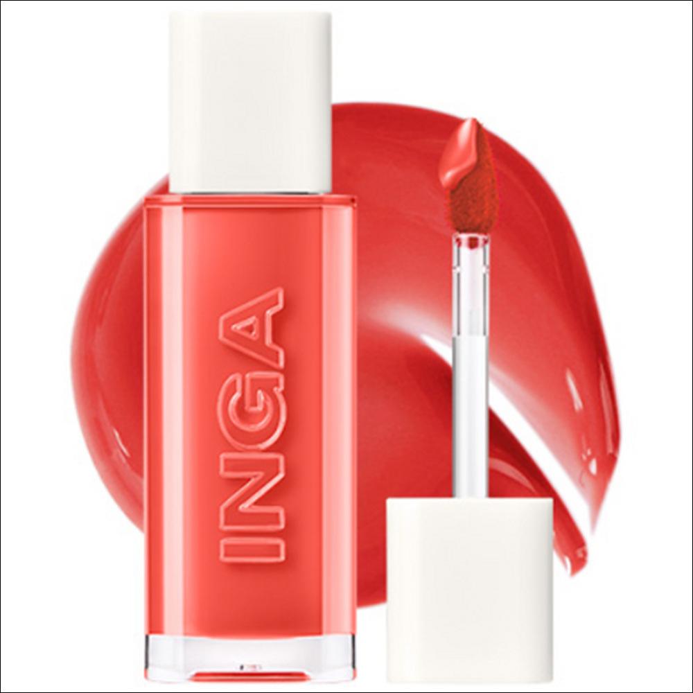[INGA] Water Glow Lip Tint (4.5g) - 13 Colors | Long-Lasting Hydrating Glossy Tint, Non-Sticky Glass Skin Finish, K-Beauty