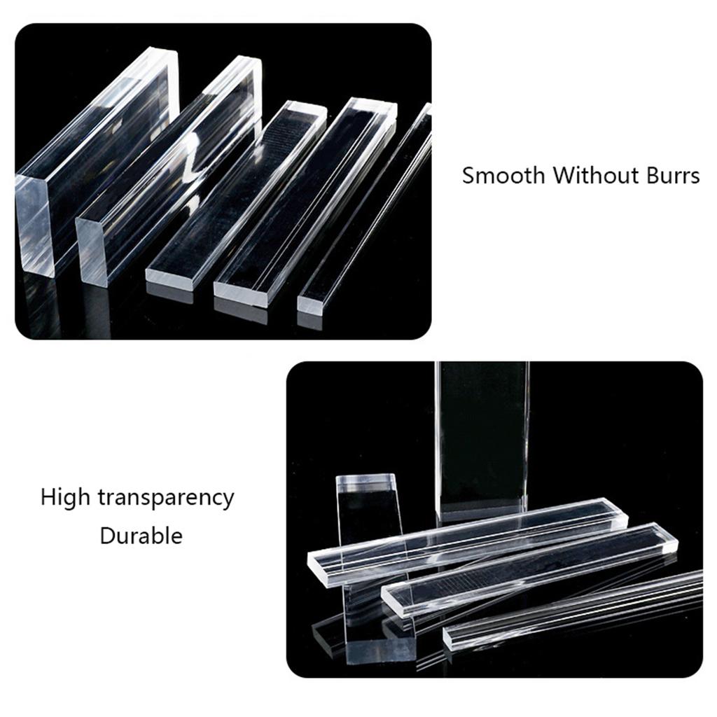 1pcs Transparents Square Acrylic Stick Bar, Clear for DIY Craft, Display Stand, Polished Edges, Multiple Sizes