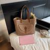 Yogodlns Women's Woven Straw Tote Bag Leather Patchwork Decor Large Capacity Casual Daily Beach Vacation Shoulder Handbag
