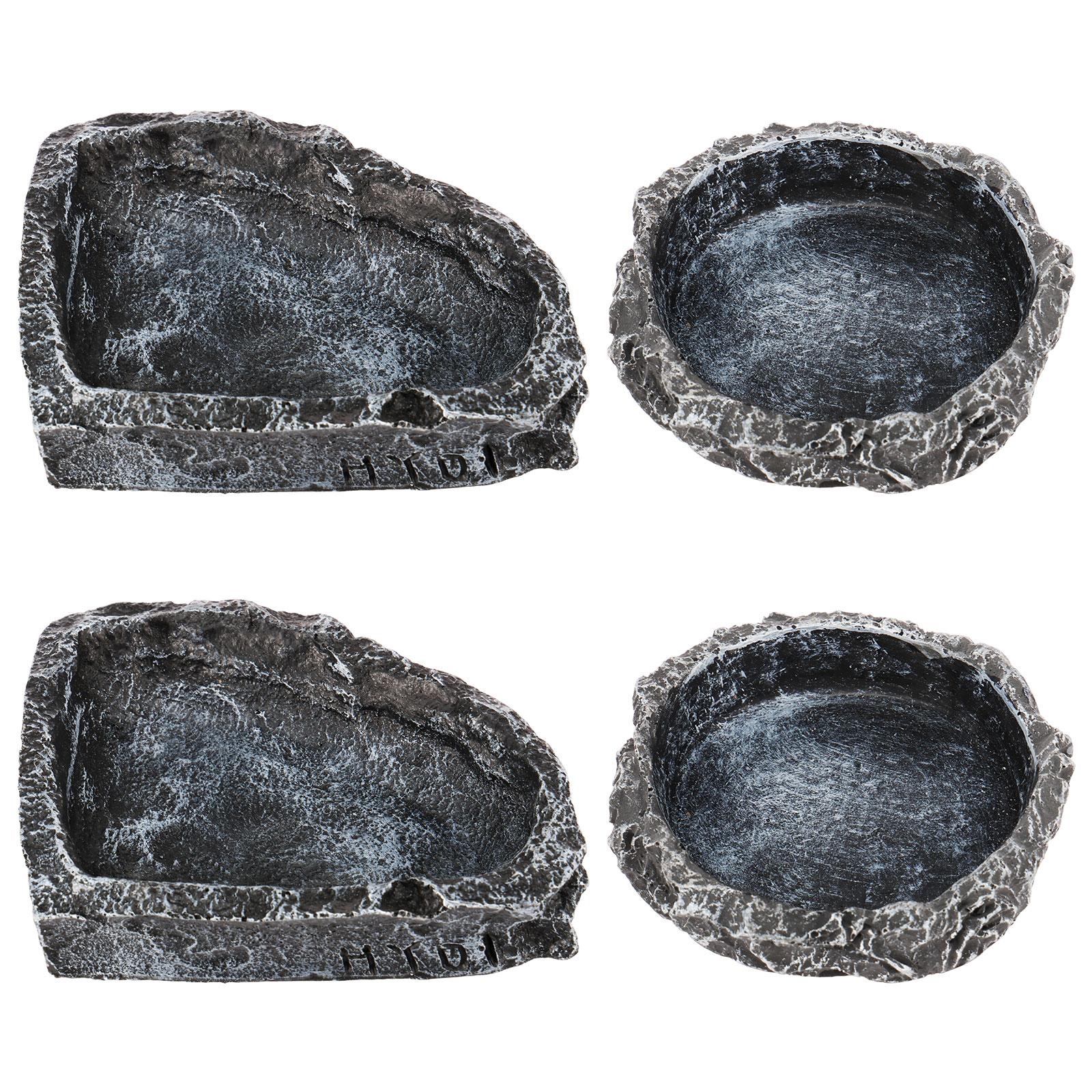 

4 шт. миски для воды и корма для рептилий, смола, миска для кормления амфибий, товары для питомцев для лягушки, хамелеона, черепахи, бородатой агамы