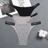 FINETOO 3PCS/Set Women's Lingerie Panties Cotton Gstring Female Underpants Sexy Letter Panties Thong Pantys Underwear Intimates