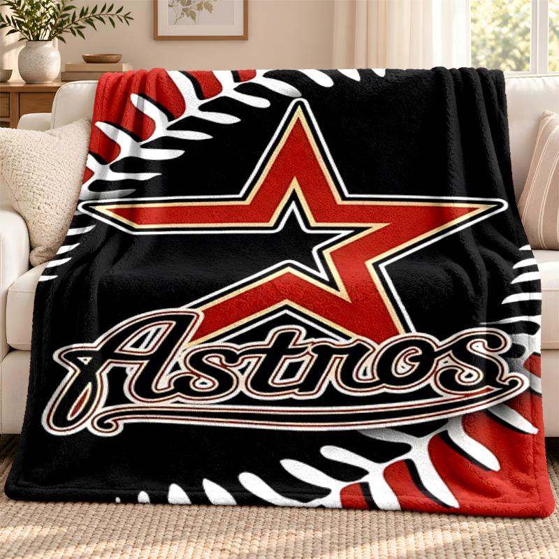 Houston Astros blanket Flannel Blanket Soft Cozy Plush Throw for Sofa Bed Lightweight Home Decoration Outdoor camping