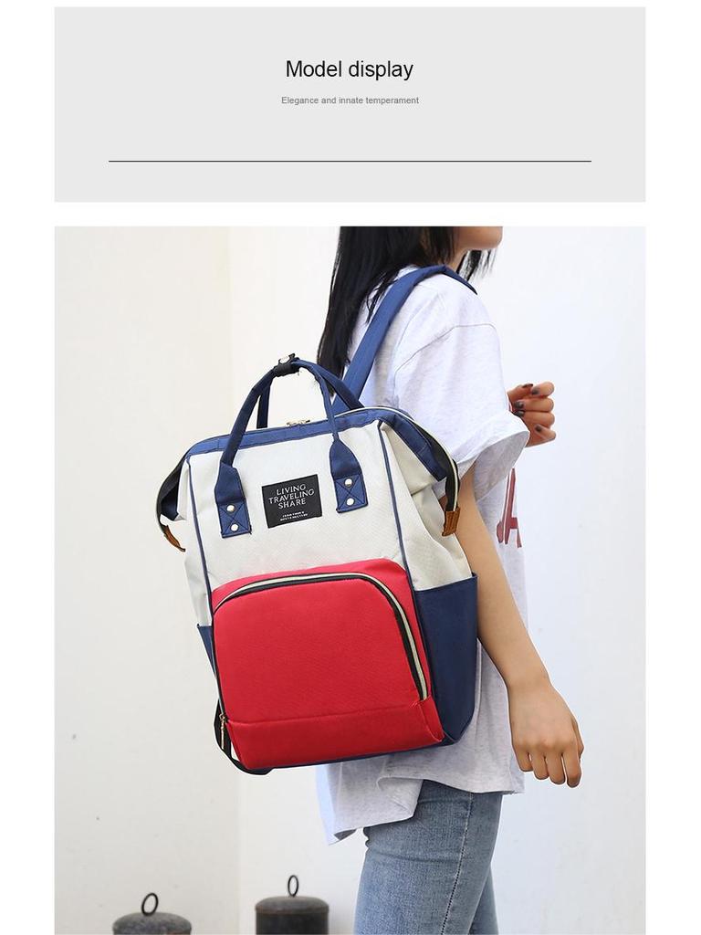 Large Capacity Splash-proof Mummy Bag: Fashionable Multi-Purpose Travel and Baby Bag