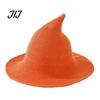 Witch Hat for Halloween Women Pointed Hat, Foldable Wide Brim Knitted Cap, Masquerade Party Prop Cosplay Autumn Winter, Themed Costume Accessory