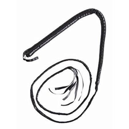 Fouet long - 20 - imitation cuir - noir - 2 m - adulte