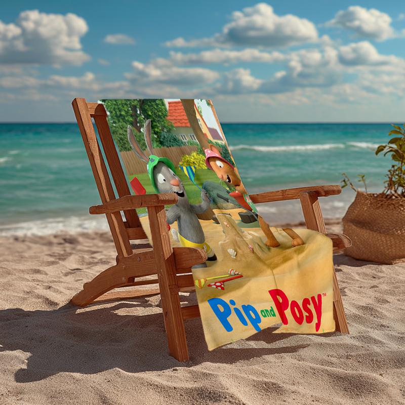 Ultra-Soft Beach Towel with Pip and Posy Theme,Ideal for Pool - Camping, Diving - Perfect Travel Essential, Vibrant Beach Towel.