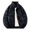 Men's Trendy Plus Size Suede Velvet Leather Motorcycle Jacket - Windproof American Retro Style