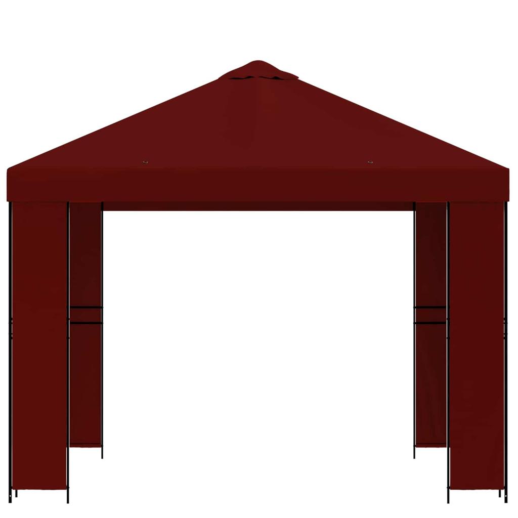 Gazebo 3 X 3 M Burgundy Polyester and Steel 190 Gsm