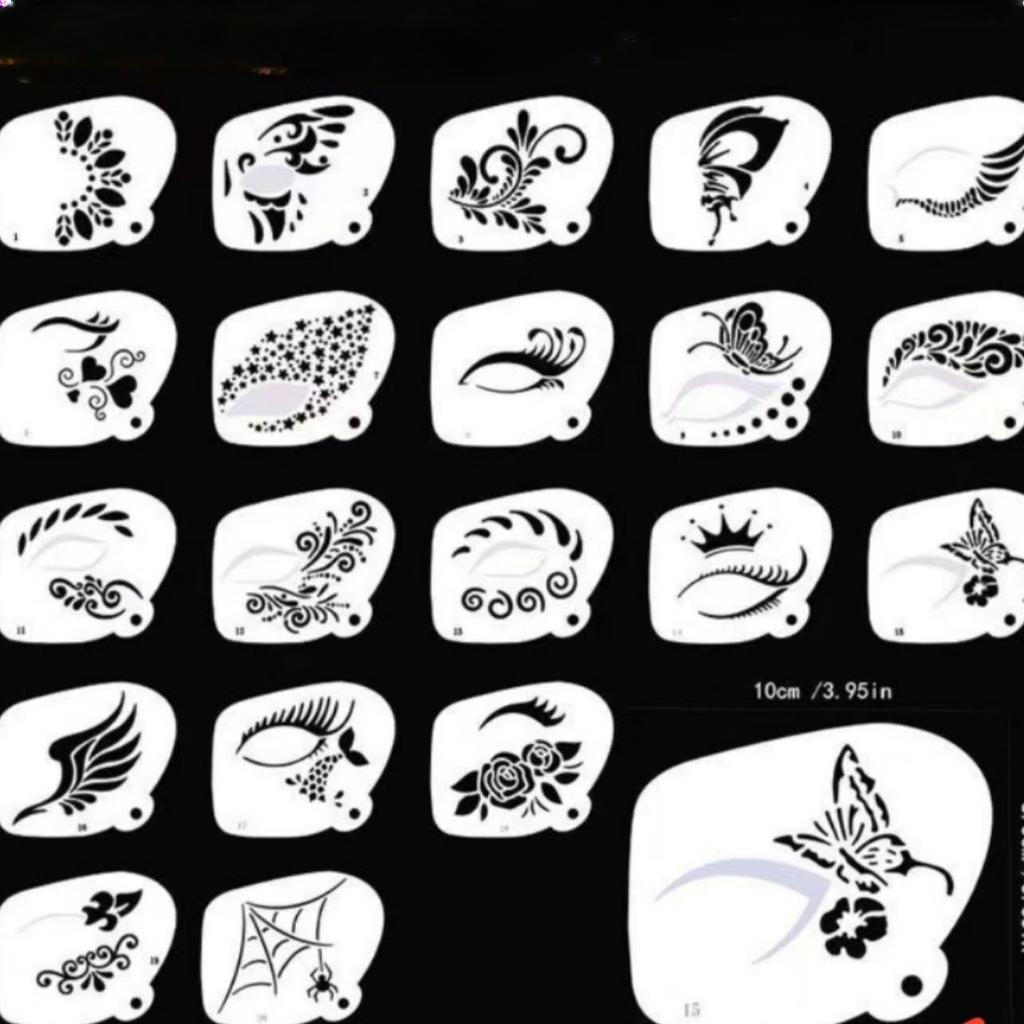Children's Stage Makeup, Facial Painting Templates, Face Painting, Eye Corner, Hollow Rubbing, DIY Body Painting, Graffiti Copying Board