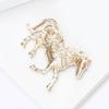 Classic Rhinestone Horse Brooches for Women Animal Lapel Pins Casual Party Accessories Gifts Friends