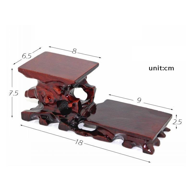 Retro Wooden Tea Table Teapot Cup Base Vase Decor Display Stand Bonsai Statues Stone Pedestal Display Wooden Base Serving Tray