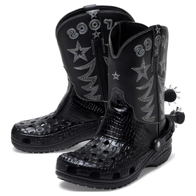 

Crocs Классические ковбойские сапоги из денима с круглым носком Унисекс Черный 36-37 чёрный