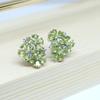 Summer New Style flower design Natural peridot earrings 925 sterling silver elegant women fine jewelry Daily wear