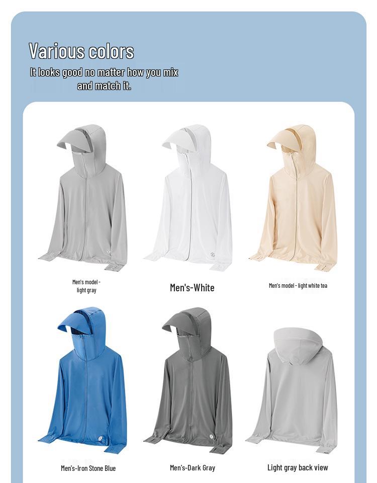 UPF50+ Ice Silk Quick-Dry Sun Protection Jacket - Breathable, Trendy, Thin Outdoor Summer Coat for Couples