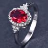 European and American Luxury Oval Ruby Crystal Ring with Full Diamond Setting