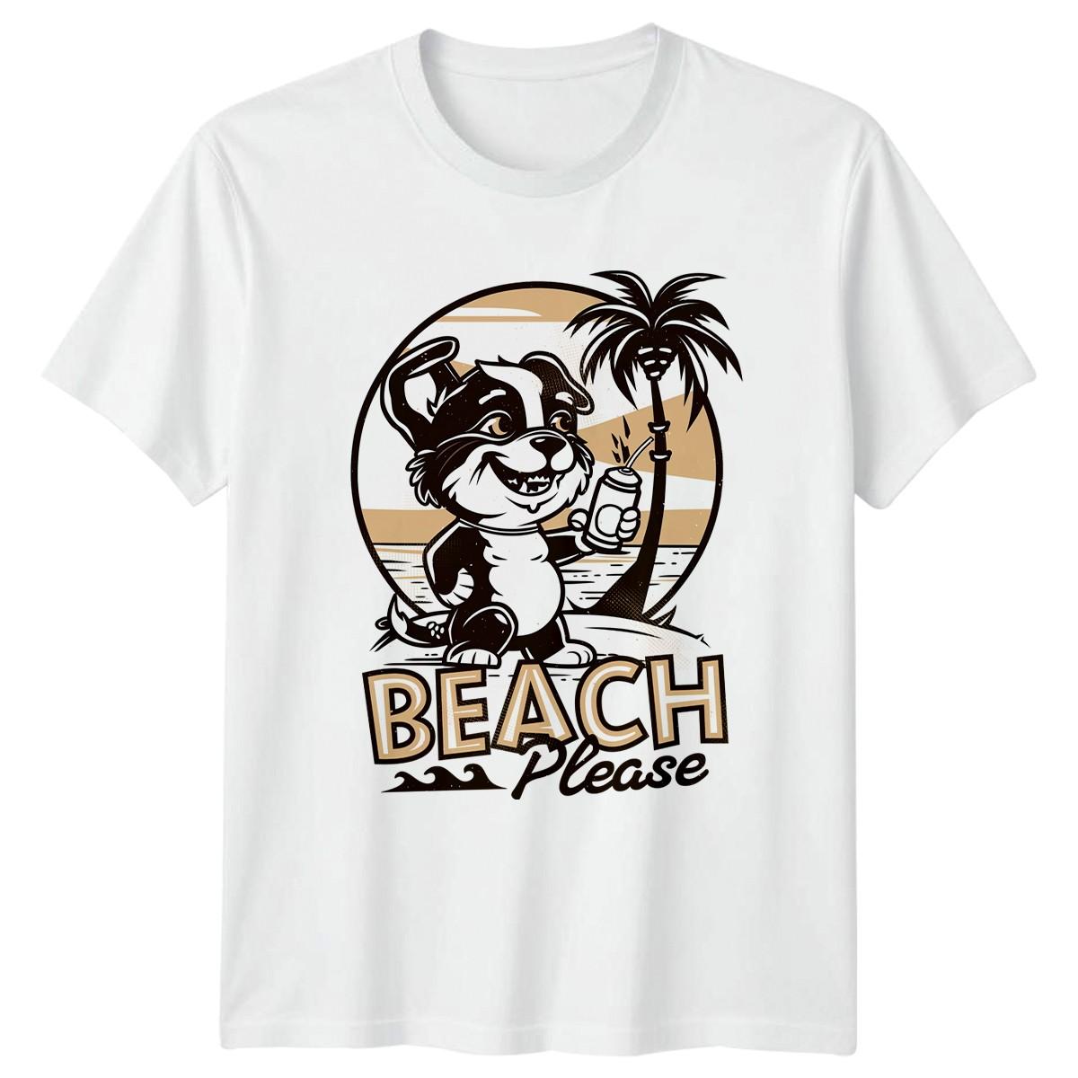 Beach Please T-Shirt Dog Tropical Vacation Birthday Gift For Him And Her S