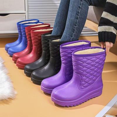 Stivali da pioggia invernali da donna leggeri in velluto impermeabili e antiscivolo