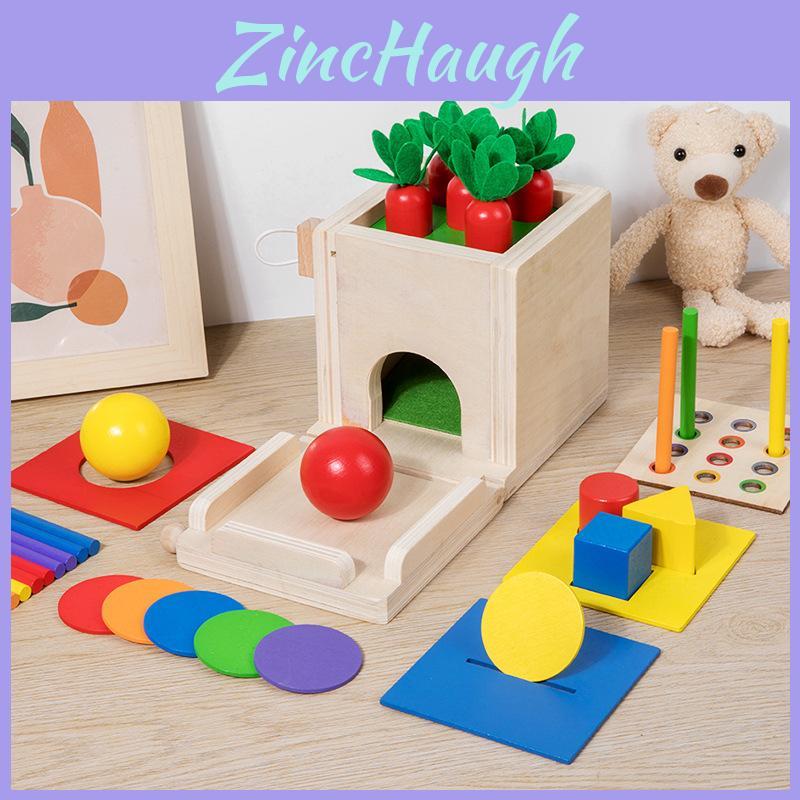 Educational Wooden Goal Box With Insert Stick And Coin Storage For Preschool Learning