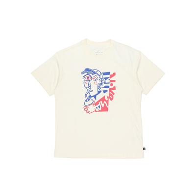 Camiseta de Manga Curta para Skateboarding SB Estampada em Bloco de Cores Masculina Tops Leite de Coco DD1313-113