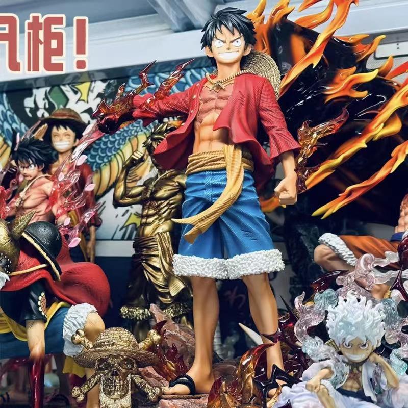 One Piece Standing Posture Luffy 27cm Double Head Eagle  Meteor Hat Group Gift GK hand Decoration Toy