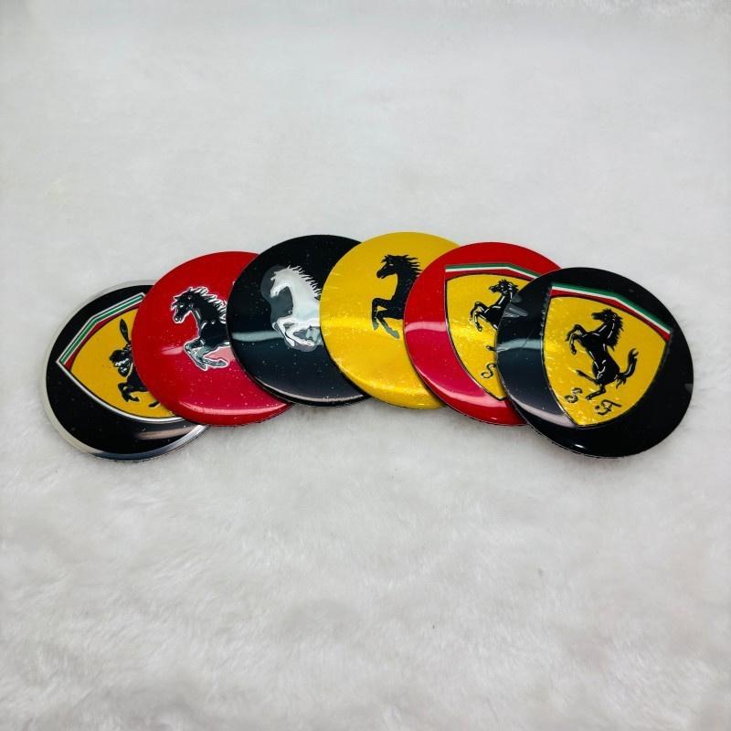 4PCS/Set 56mm/60mm/65mm For Ferrari Horse Donkey Badge Emblem Car Wheel Hub Center Cap Rim Cover Decoration Stickers Accessories MQ0