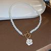 Halskette für Frauen, eleganter weißer Kamelie-Anhänger, Choker-Accessoires, Schmuck
