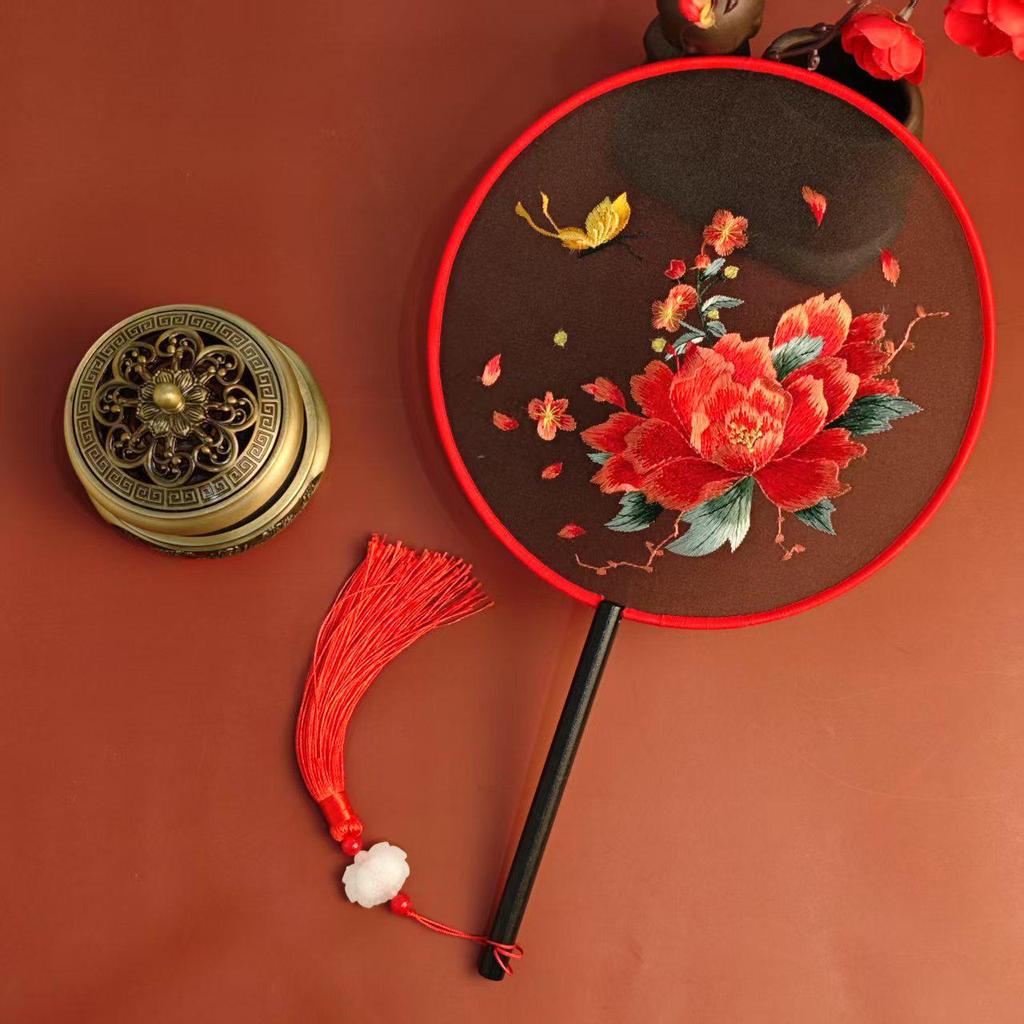 Fan Embroidery For Chinesestyle Round Hanfu And Qipao