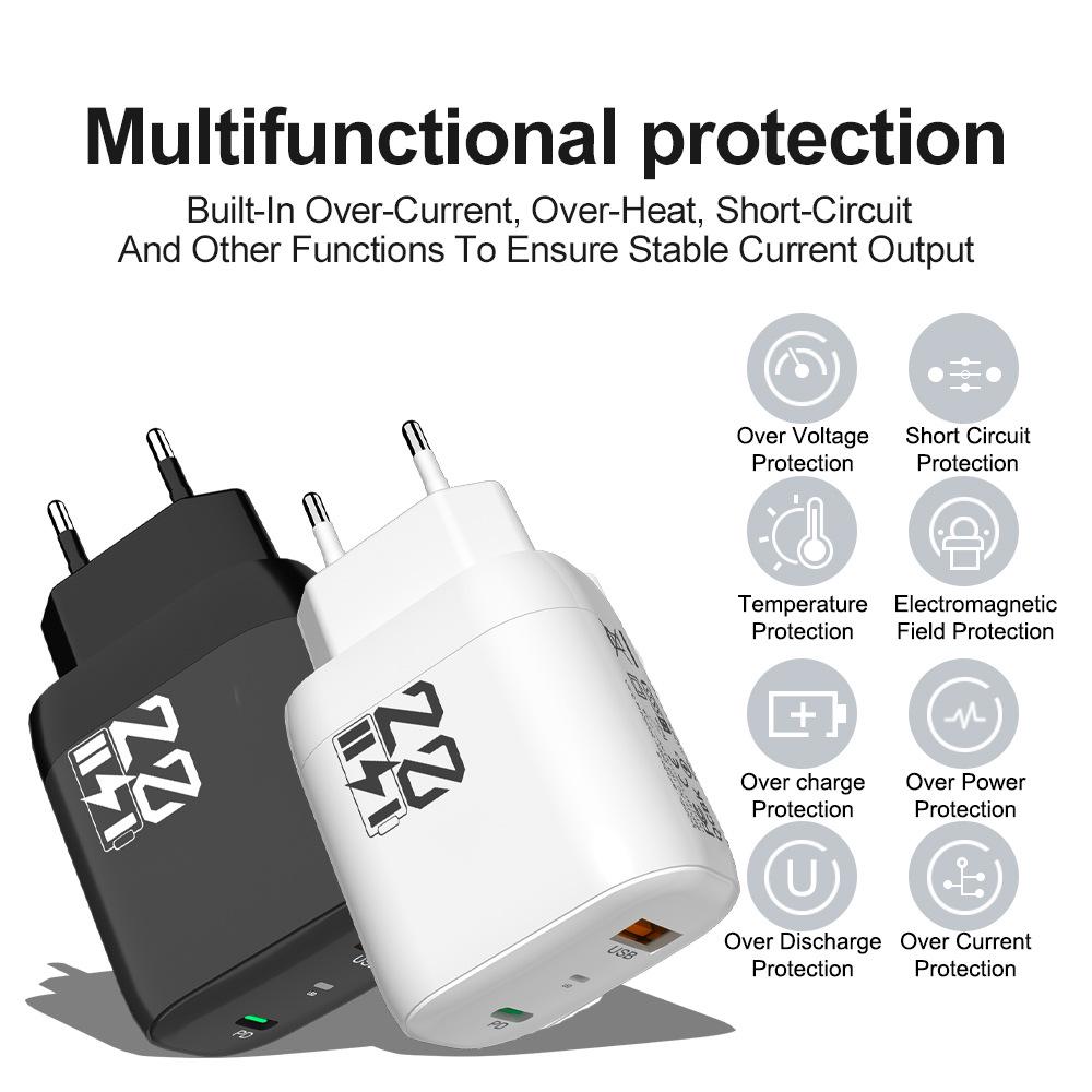 2.4A Dual USB Charger with 2-Port Head, US/EU/KR/UK Compatible, Travel Charger