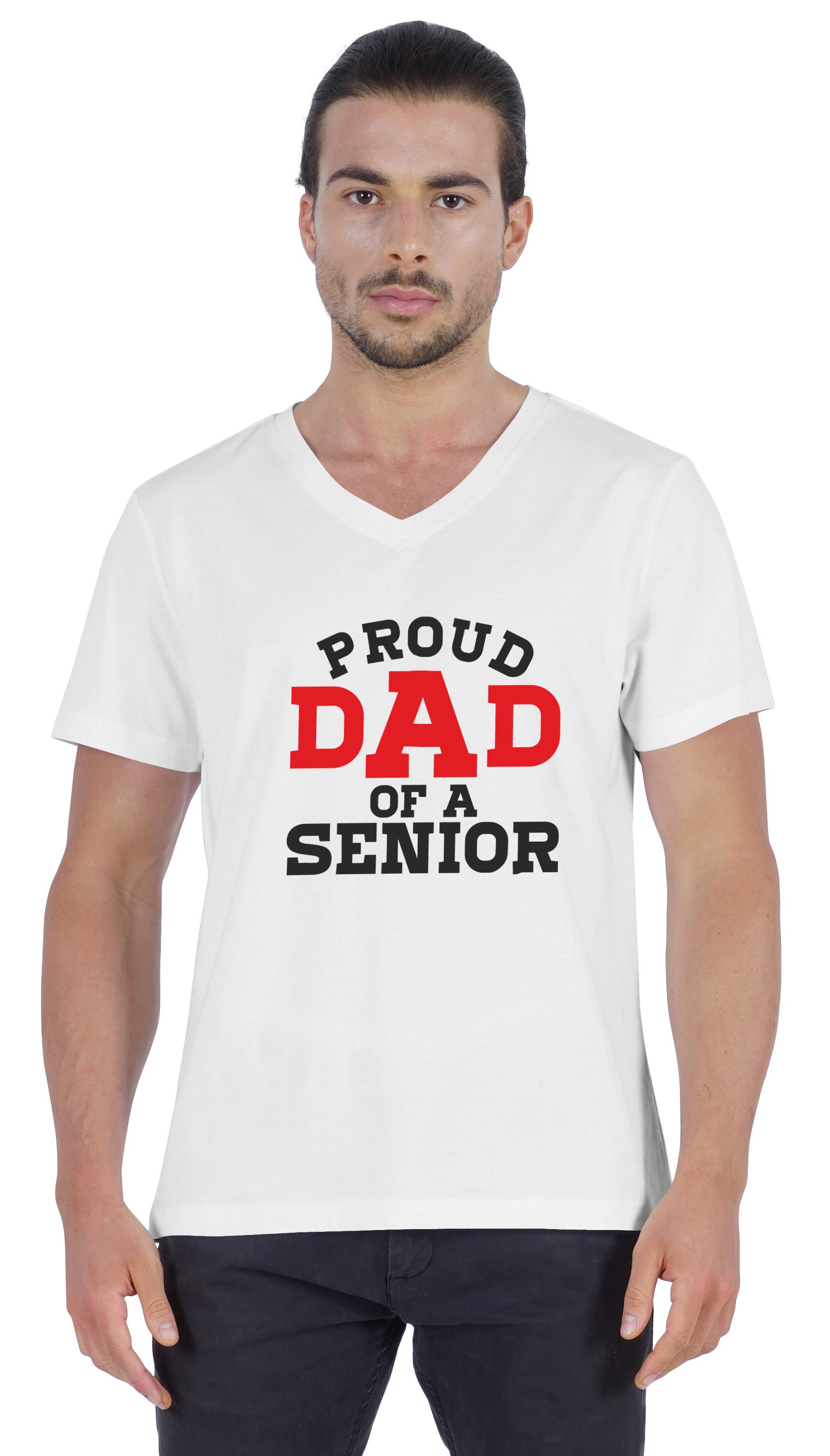 

Inkmeso Чоловіча футболка на випускний, гордий тато старшого, футболка з графічним принтом для тата XXL білий