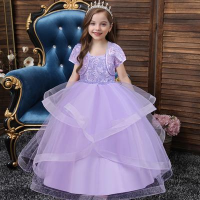 Children's Dresses Princess Dress Flower Girl Wedding Girls Halter Dresses Birthday Party Performance Clothes Two Sets 635