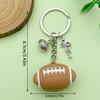 Creative Sports Keychain: PVC Rubber Football, Tennis, Basketball, Rugby Pendant - Small Gift