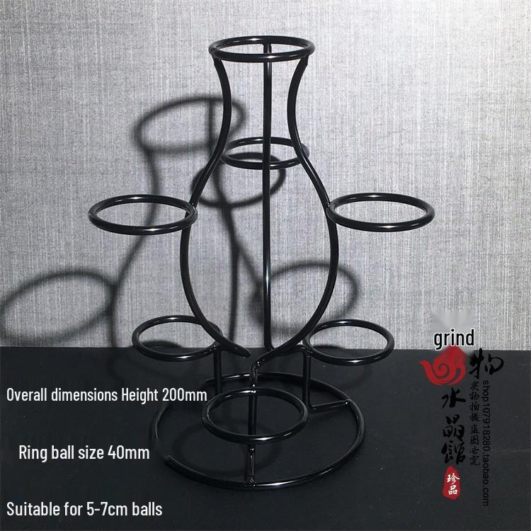 Wooden & Metal Mineral Crystal Ball Display Stand